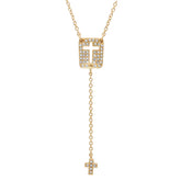 0.16ct 14k Yellow Gold Diamond Cross Necklace